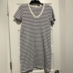 Universal Thread Navy and White Striped T-Shirt Dress Small